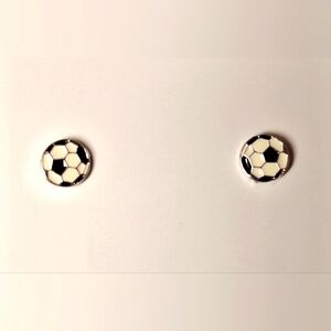 NWOT Silver Metal Stud Soccerball Earrings